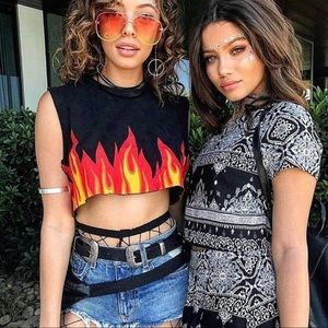 Emma + Sam flames crop top